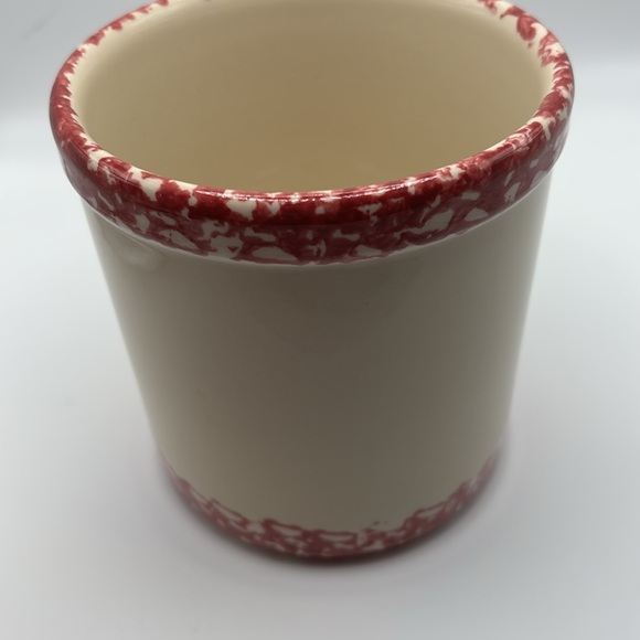 Henn Pottery workshops Roseville Spongeware Snowman crock - Picture 2 of 6